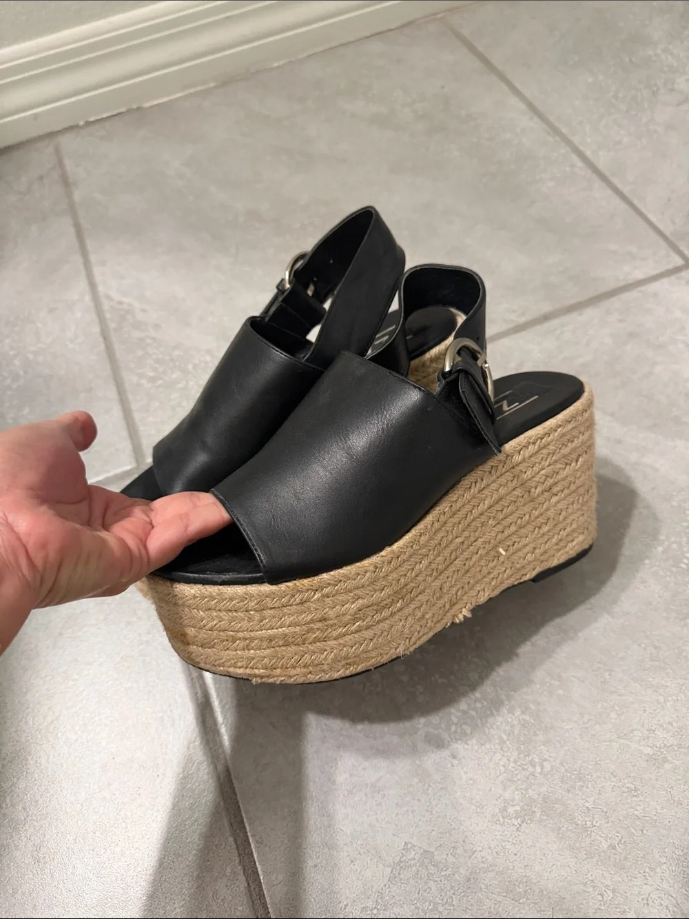 Zara black leather
